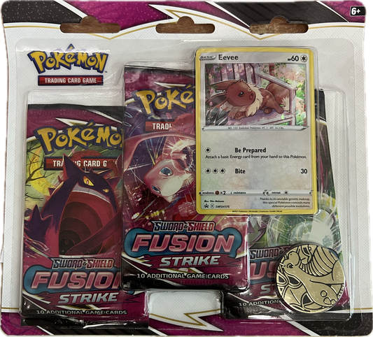 Pokemon TCG Fusion Strike Triple Blister Eeve Englisch