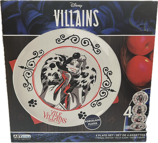 Disney Villains Plate Set, 4-piece